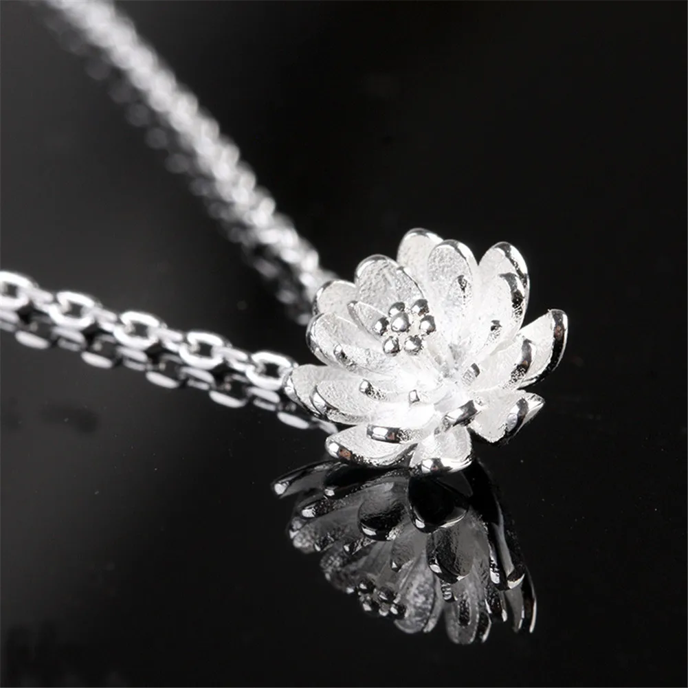 925 Sterling Silver Lotus Necklaces & Pendants For Women Elegant Flower Short Necklace Sterling Silver Jewelry women's necklace
925 Sterling Silver Lotus Necklaces & Pendants For Women Elegant Flower Short Necklace Sterling Silver Jewelry women's necklace