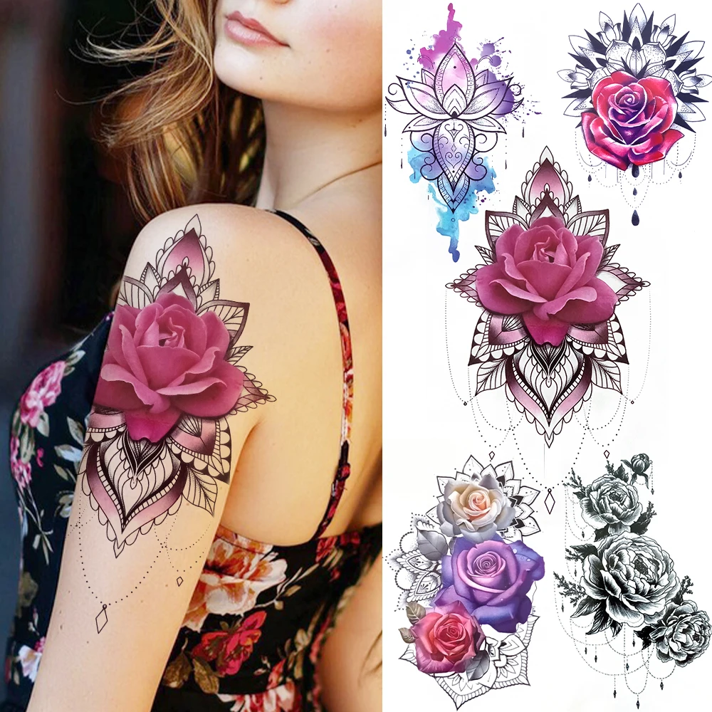 Watercolor Lotus Flower Temporary Tattoos Fake Jewelry 3D Beauty Rose Tattoo Sexy Body Art Arm Painting Tatoo Sticker For Women
Watercolor Lotus Flower Temporary Tattoos Fake Jewelry 3D Beauty Rose Tattoo Sexy Body Art Arm Painting Tatoo Sticker For Women