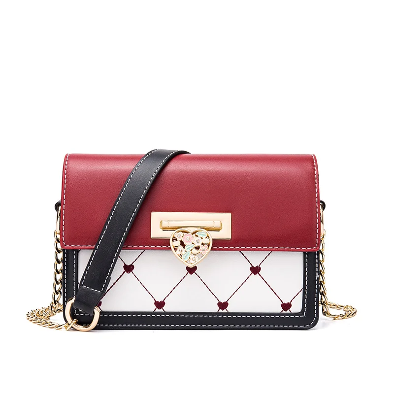 Women Handbag 2021 new texture chain hardware flower Female small square bag fashion simple stitching one-shoulder messenger bag 
Women Handbag 2021 new texture chain hardware flower Female small square bag fashion simple stitching one-shoulder messenger bag