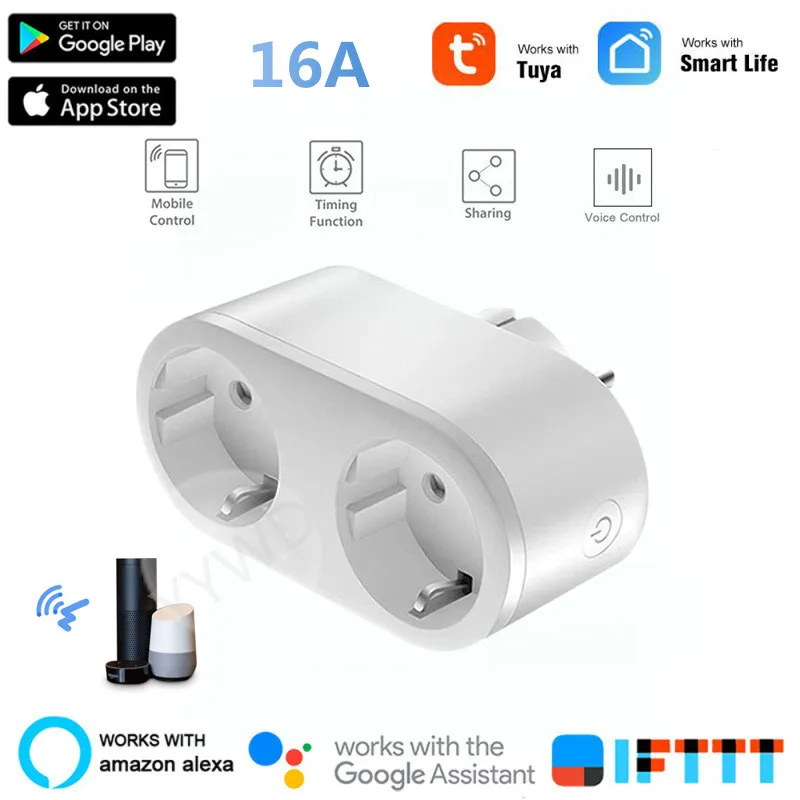 16A Smart Plug Adapter WiFi Socket EU Power Monitor Timing Function Tuya APP Wireless Remote Control for Alexa Google Assistant
16A Smart Plug Adapter WiFi Socket EU Power Monitor Timing Function Tuya APP Wireless Remote Control for Alexa Google Assistant
