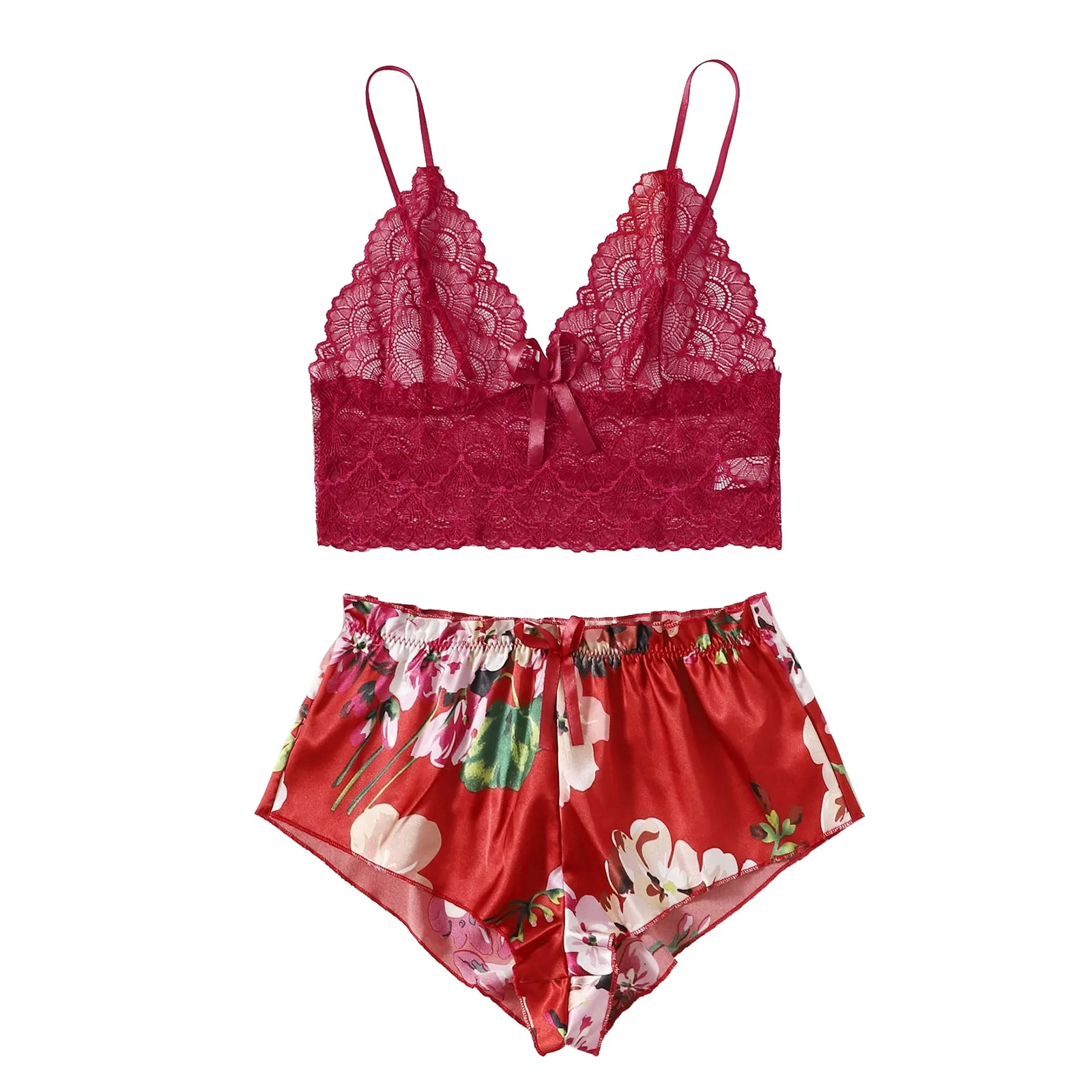 Women Sleepwear Sexy Lingerie Satin Lace V-neck Camisole Shorts Set Sleepwear Pajama Sexy Home Clothes Conjuntos De Mujer #294
Women Sleepwear Sexy Lingerie Satin Lace V-neck Camisole Shorts Set Sleepwear Pajama Sexy Home Clothes Conjuntos De Mujer #294