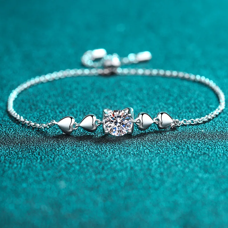 925 Sterling Silver Moissanite Tennis Bracelets for Women Round 1ct 6.5mm Charm Bracelet for Engagement Party Gifts
925 Sterling Silver Moissanite Tennis Bracelets for Women Round 1ct 6.5mm Charm Bracelet for Engagement Party Gifts