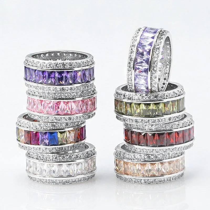Hot Luxury 8 Styles Square Zircon Full Row Rings For Women Trendy Silver Plated Female Jewelry Wedding Party Birthstone Gifts
Hot Luxury 8 Styles Square Zircon Full Row Rings For Women Trendy Silver Plated Female Jewelry Wedding Party Birthstone Gifts