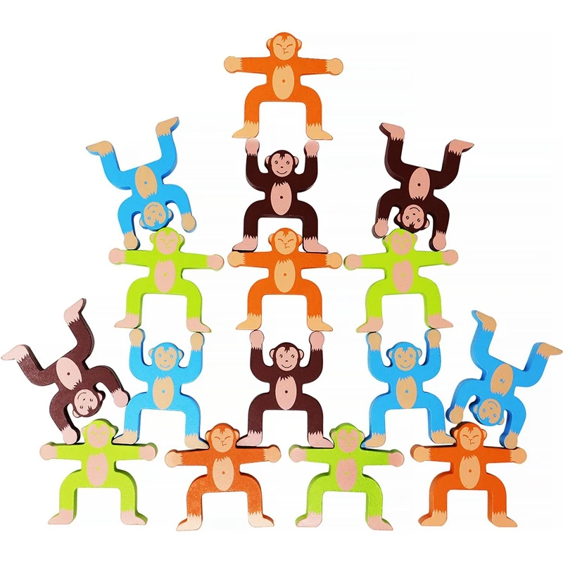 Wooden Monkeys Interlock Toys Balance Stacking High Building Blocks Games Toddler Educational 3D Puzzle Toys 16 Pieces
Wooden Monkeys Interlock Toys Balance Stacking High Building Blocks Games Toddler Educational 3D Puzzle Toys 16 Pieces