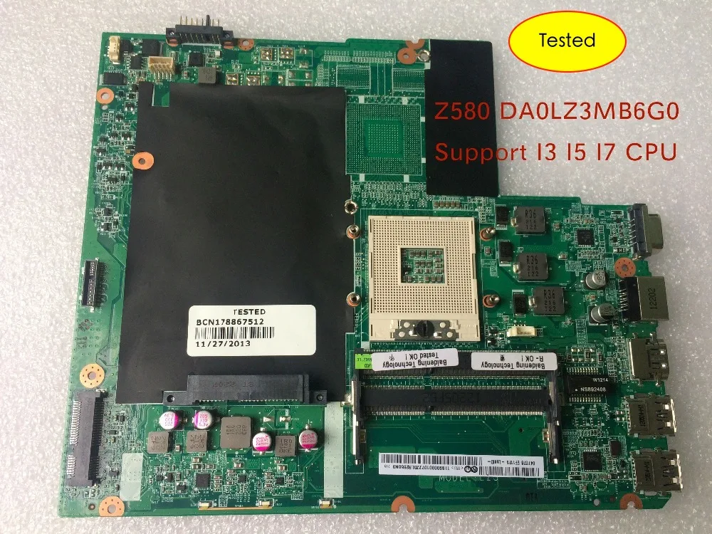 Материнская плата DA0LZ3MB6G0 для ноутбука LENOVO Z580, материнская плата для ноутбука
Материнская плата DA0LZ3MB6G0 для ноутбука LENOVO Z580, материнская плата для ноутбука