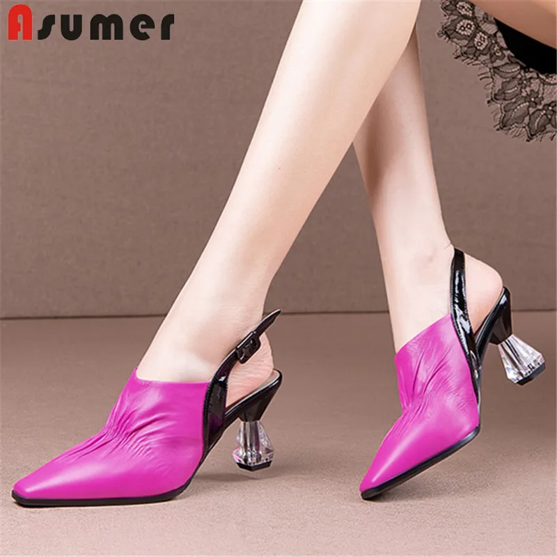 Asumer 2021 Hot Sale Genuine Leather Pumps Women Shoes Slingback Square Toe Summer Party Shoes Strange Heel Single Shoes Woman
Asumer 2021 Hot Sale Genuine Leather Pumps Women Shoes Slingback Square Toe Summer Party Shoes Strange Heel Single Shoes Woman