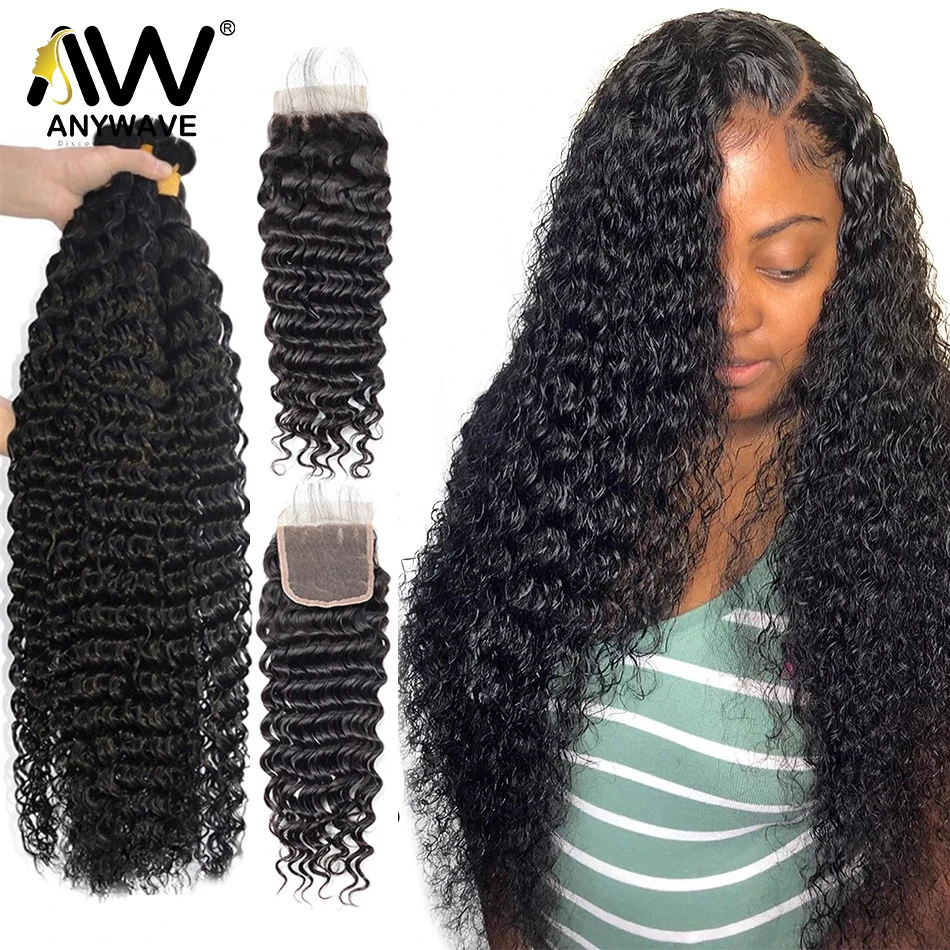 28 30 32 Inches Deep Wave 3 4 Bundles With 4x4 Lace Frontal Closure Brazilian 100% Human Hair Weave Wholesale Curly Water Waving
28 30 32 Inches Deep Wave 3 4 Bundles With 4x4 Lace Frontal Closure Brazilian 100% Human Hair Weave Wholesale Curly Water Waving