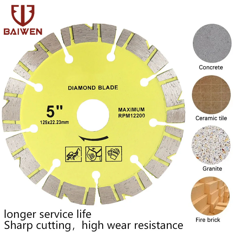 125mm 5inch Diamond Cutting Disc Segment Saw Blade Hot Pressed for Concrete Marble Ceramic Cutter Grinder Discs 1pc
125mm 5inch Diamond Cutting Disc Segment Saw Blade Hot Pressed for Concrete Marble Ceramic Cutter Grinder Discs 1pc