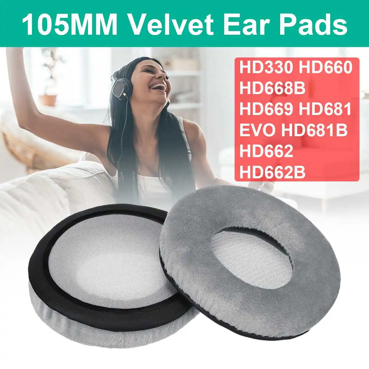 105mm VELVET Earpad for Headphones Replacement Memory Foam Headset Ear Cushion Ear Cups Ear Cover Earpads Repair Parts
105mm VELVET Earpad for Headphones Replacement Memory Foam Headset Ear Cushion Ear Cups Ear Cover Earpads Repair Parts