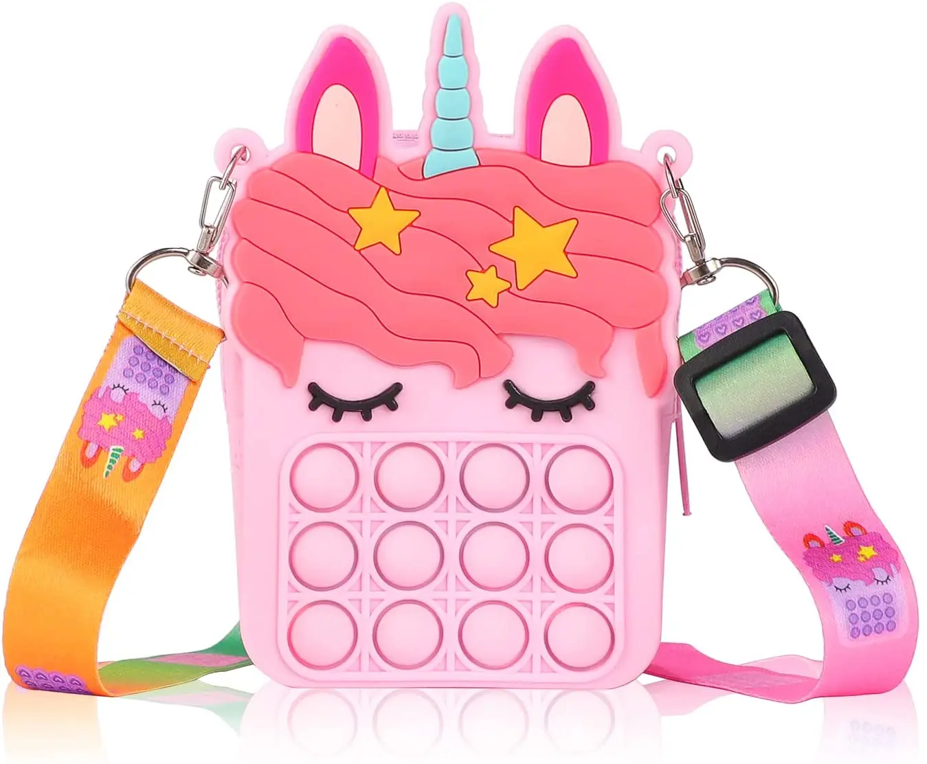 Kawaii unicorn Shoulder Bag Girls Rainbow Purse Bags Lovely Sensory Silicone Bag Toy for Students Kids Birthday New Year Gift
Kawaii unicorn Shoulder Bag Girls Rainbow Purse Bags Lovely Sensory Silicone Bag Toy for Students Kids Birthday New Year Gift