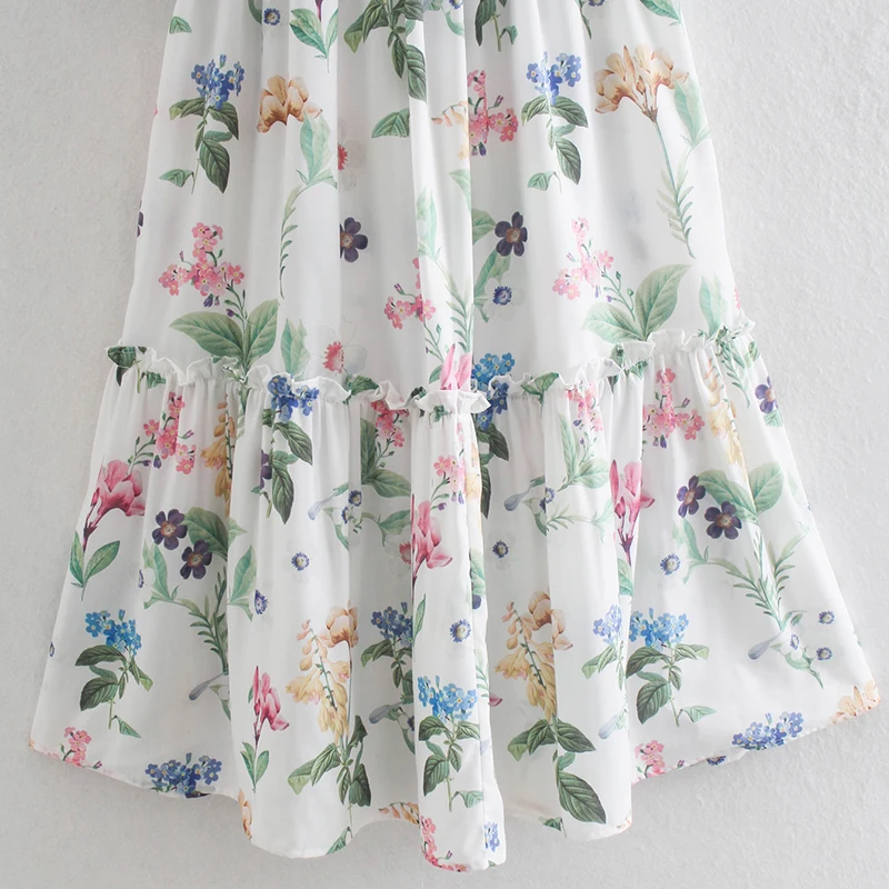 Women Dress Vintage Za Fashion Floral Print Chiffon Midi Dress Short Puff Sleeve Elastic Ruffles Trim Spring Dresses Vestidos
Women Dress Vintage Za Fashion Floral Print Chiffon Midi Dress Short Puff Sleeve Elastic Ruffles Trim Spring Dresses Vestidos