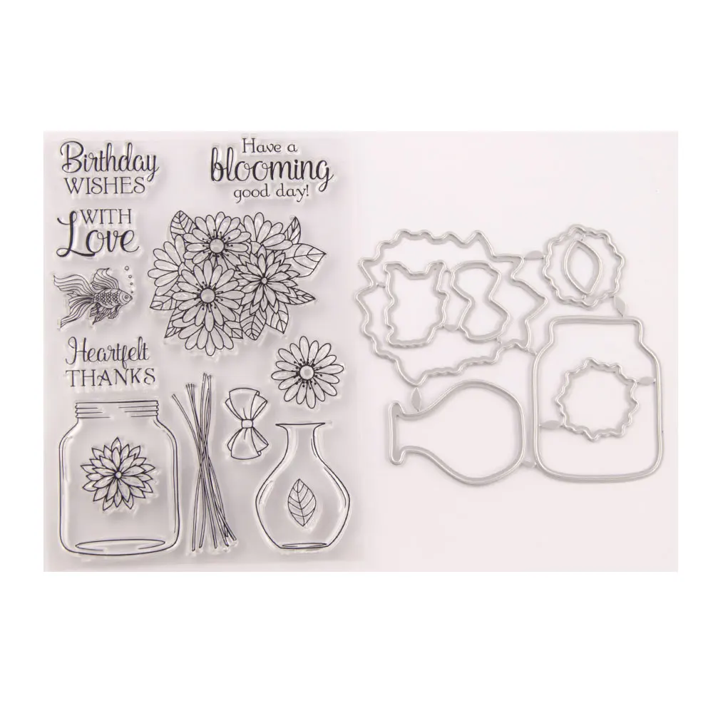 Blooming Flowers Cutting Dies and Rubber Stamps DIY Scrapbooking Card Dies Cut Stencils Paper Crafts Handmade Photo Album Decor
Blooming Flowers Cutting Dies and Rubber Stamps DIY Scrapbooking Card Dies Cut Stencils Paper Crafts Handmade Photo Album Decor
