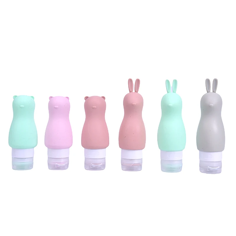 

90ML Cute Travel Press Bottles Silicone Refillable Bottles Traveler Packing Lotion Points Shampoo Container Press Bottles