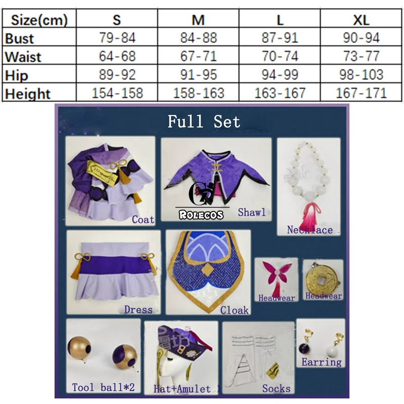 ROLECOS Genshin Impact Cosplay Costume Qiqi Cosplay Costume Women Zombie Purple Costume Halloween Dress Necklace Hat Full Set
ROLECOS Genshin Impact Cosplay Costume Qiqi Cosplay Costume Women Zombie Purple Costume Halloween Dress Necklace Hat Full Set