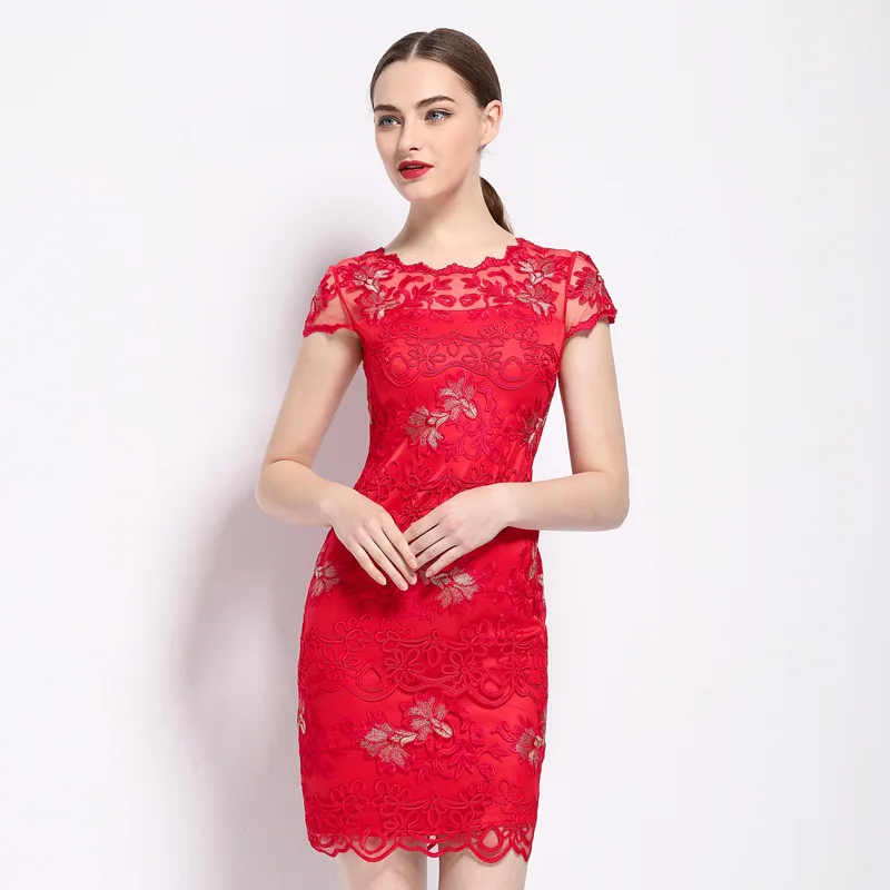NEW flower High Dress quality Spring summer Embroidery Pencil dress XXXL Short sleeve Women Clothing Vintage party dresses
NEW flower High Dress quality Spring summer Embroidery Pencil dress XXXL Short sleeve Women Clothing Vintage party dresses