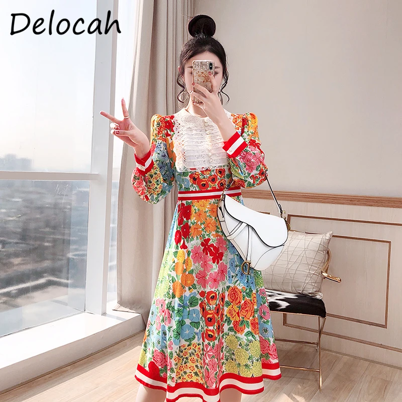 Delocah New 2021 Summer Women Fashion Designer Party Midi Dress Lantern Sleeve Gorgeous Beading Printed Ladies A-Line Dresses 
Delocah New 2021 Summer Women Fashion Designer Party Midi Dress Lantern Sleeve Gorgeous Beading Printed Ladies A-Line Dresses