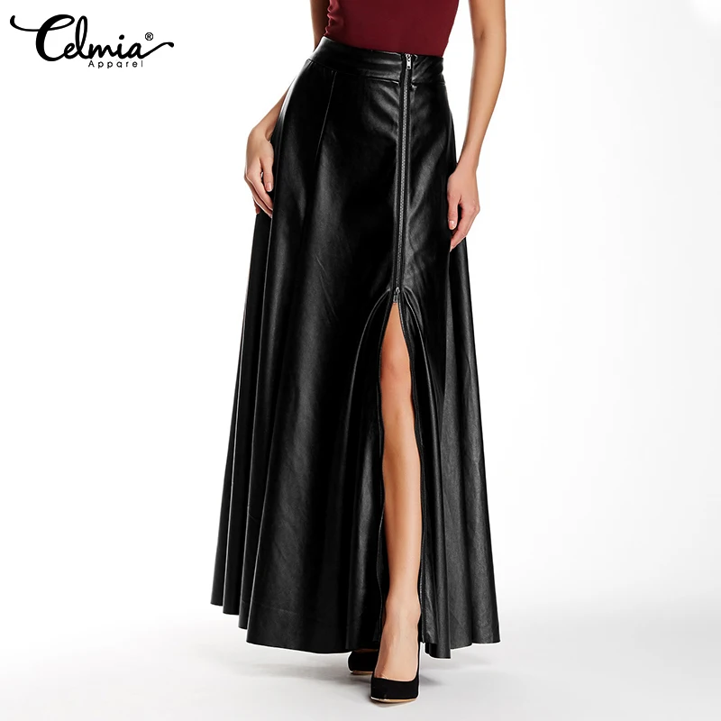 Long Skirts Celmia Autumn High Waist 2021 Women PU Leather Skirts Fashion Sexy Party Split Hem Maxi Skirt Casual Zipper Bottoms
Long Skirts Celmia Autumn High Waist 2021 Women PU Leather Skirts Fashion Sexy Party Split Hem Maxi Skirt Casual Zipper Bottoms