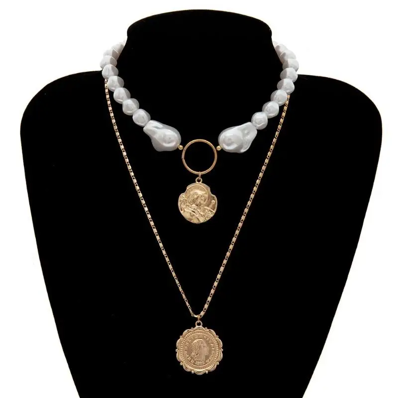 Новое ожерелье модное популярное индивидуальное многослойное серебряное