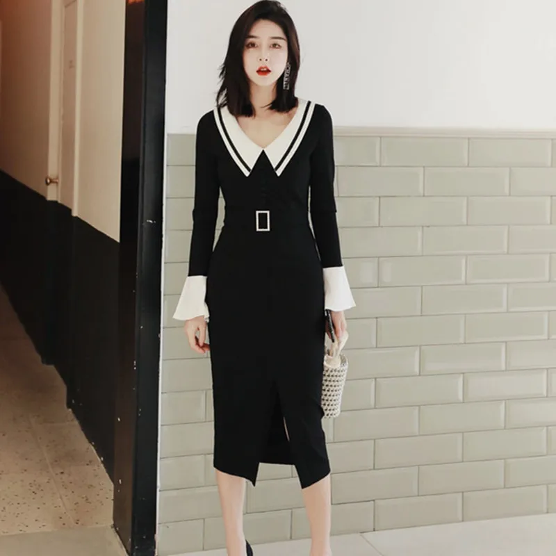 2019 New Arrival Black Casual Dress Women Streetwear Modis Autumn Dress Women Ropa Women Flare Sleeve Sheath Bodycon Wrap Dress
2019 New Arrival Black Casual Dress Women Streetwear Modis Autumn Dress Women Ropa Women Flare Sleeve Sheath Bodycon Wrap Dress