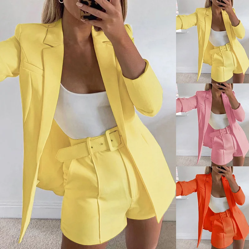 Two Piece Set Longsleeve for Women Blazer Shorts Sets Sexy Fashion Suit Female High Waist Shorts Set Casual suit femal3Piece Set
Two Piece Set Longsleeve for Women Blazer Shorts Sets Sexy Fashion Suit Female High Waist Shorts Set Casual suit femal3Piece Set