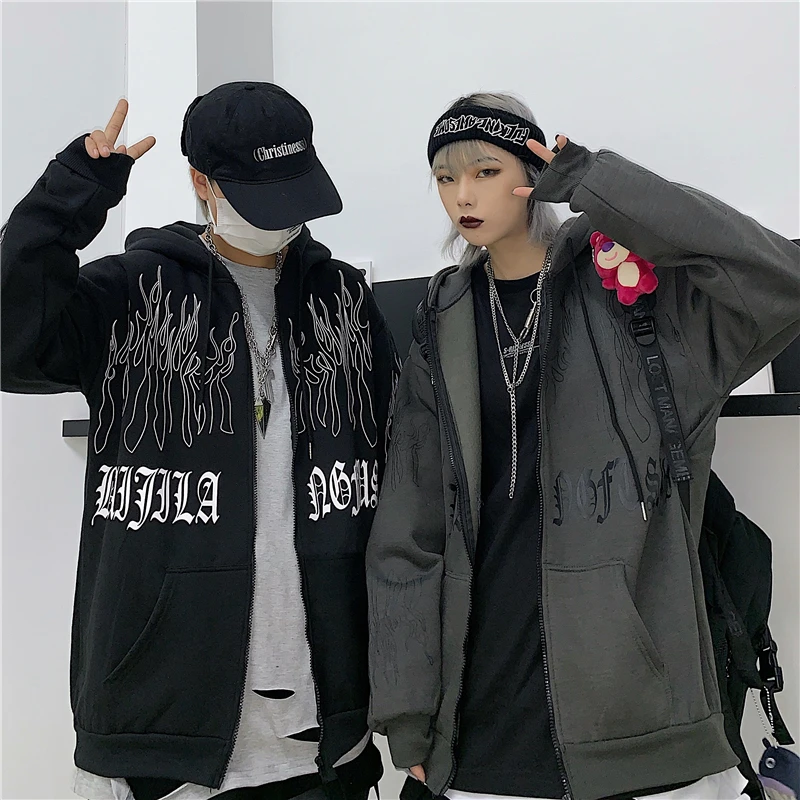 KOSAHIKI 2021 Japanese Streetwear Loose Zip-up Tops Women Harajuku Letter Print Hooded Sweatshirt Casual Kpop Clothes 11a124
KOSAHIKI 2021 Japanese Streetwear Loose Zip-up Tops Women Harajuku Letter Print Hooded Sweatshirt Casual Kpop Clothes 11a124