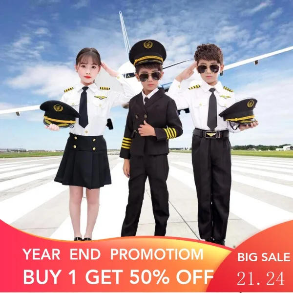 Disney Captain Children's Clothing Boy Air Force Pilot Air Less Same Uniform Female Stewardess Clothes Role Play
Disney Captain Children's Clothing Boy Air Force Pilot Air Less Same Uniform Female Stewardess Clothes Role Play