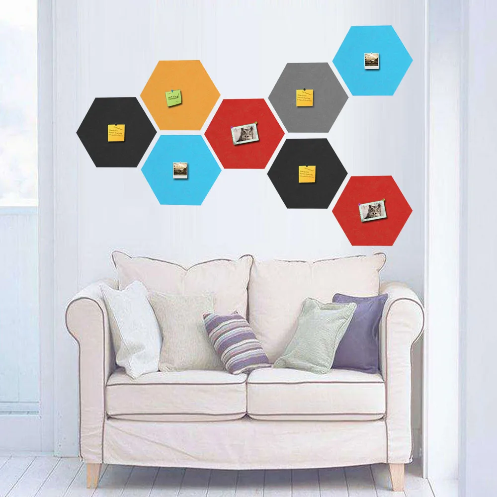 6PCS Assorted Colors Self-adhesive Hexagonal Felt Wall Bulletin Memo Photos Letter Message Display Board for Home Office Decor
6PCS Assorted Colors Self-adhesive Hexagonal Felt Wall Bulletin Memo Photos Letter Message Display Board for Home Office Decor