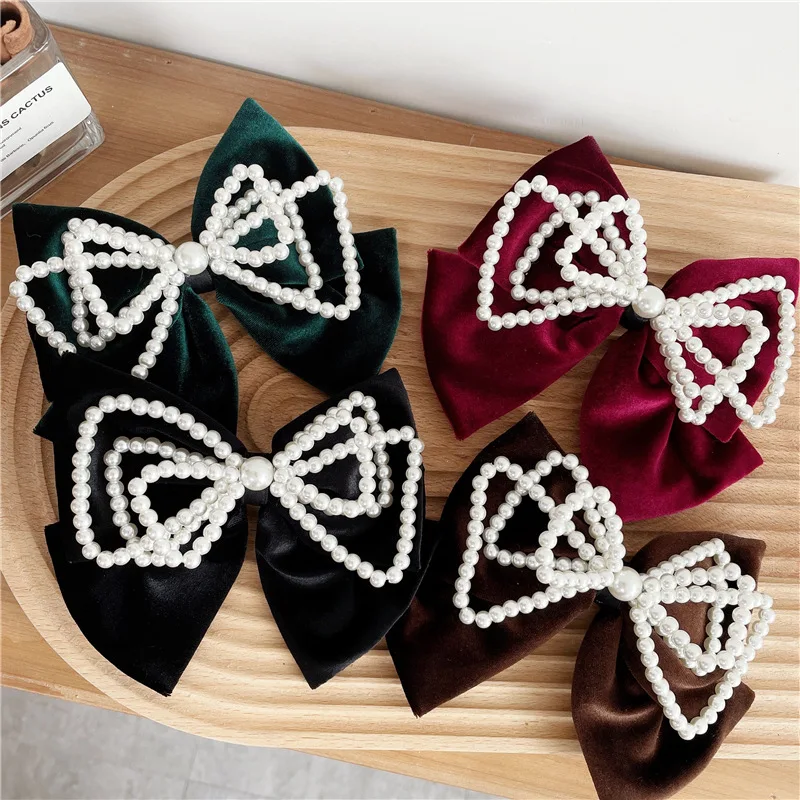 Fashion Velvet Bow Hairpin Pearl Barrette Black Wine Red Hair Clip For Women Girls Hairgrip Vintage Headwear Hair Accessories
Fashion Velvet Bow Hairpin Pearl Barrette Black Wine Red Hair Clip For Women Girls Hairgrip Vintage Headwear Hair Accessories
