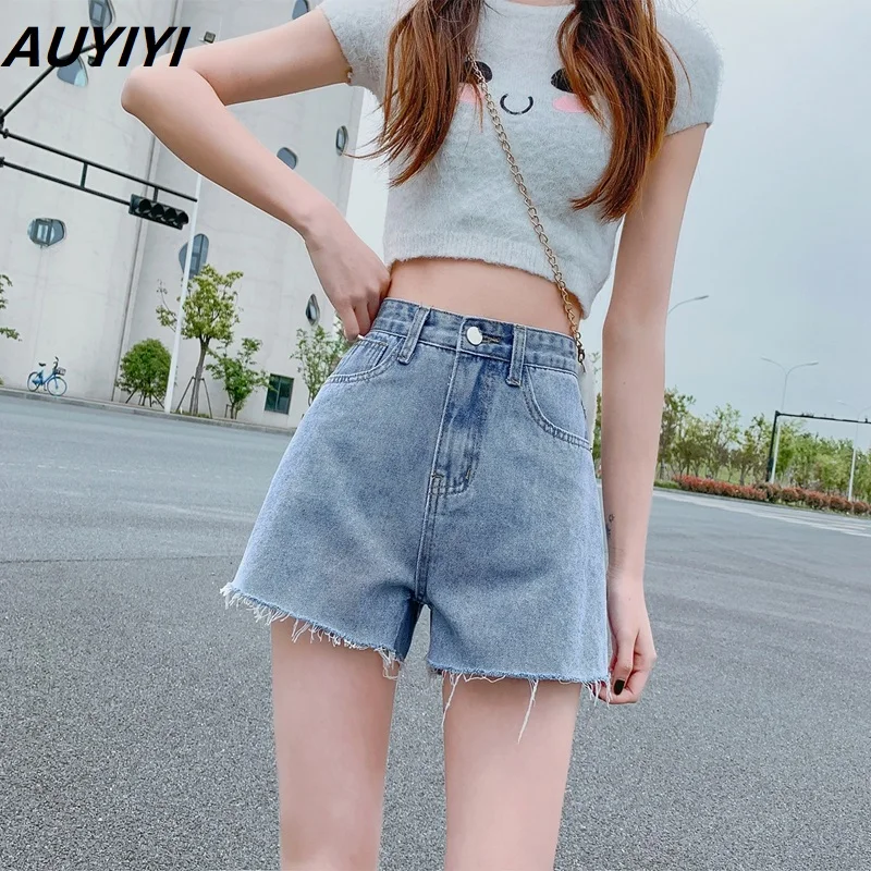 AUYIYI Denim Shorts Women's 2021 Fashion New Summer Wide leg Pants High Waist A-Line Super Hot Pants Loose Pants ins Tide 
AUYIYI Denim Shorts Women's 2021 Fashion New Summer Wide leg Pants High Waist A-Line Super Hot Pants Loose Pants ins Tide