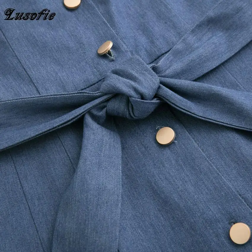 Lusofie Sexy long women denim dress with belt Vintage female buttons denim dress Spring autumn slim ladies office dress 2020
Lusofie Sexy long women denim dress with belt Vintage female buttons denim dress Spring autumn slim ladies office dress 2020