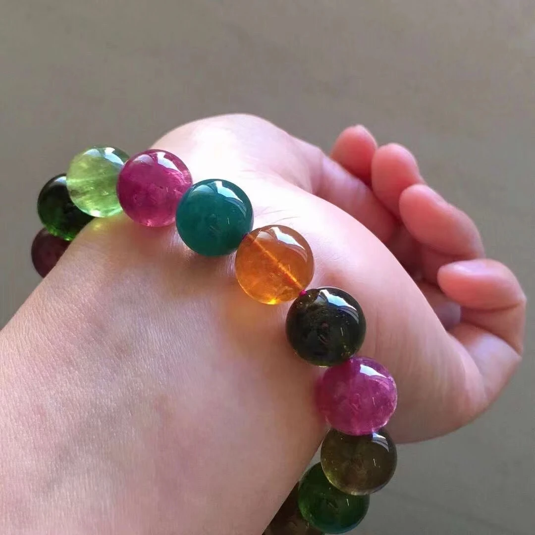 12mm Genuine Natural Colorful Tourmaline Rainbow Quartz Bracelet Rare Brazil Clear Beads Women Men Fashion Best Stone AAAAA
12mm Genuine Natural Colorful Tourmaline Rainbow Quartz Bracelet Rare Brazil Clear Beads Women Men Fashion Best Stone AAAAA