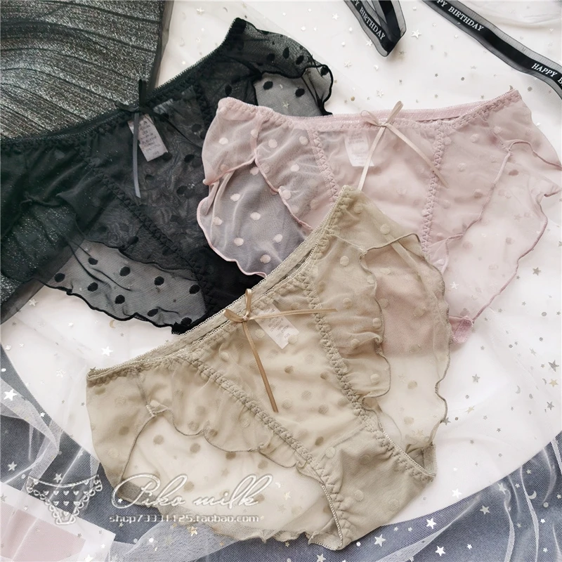 Women Retro Polka Dot Cute Lace Underwear Panties Sexy Mesh Ruffled Elastic Light Translucent Low Waist Women's Panties Briefs
Women Retro Polka Dot Cute Lace Underwear Panties Sexy Mesh Ruffled Elastic Light Translucent Low Waist Women's Panties Briefs