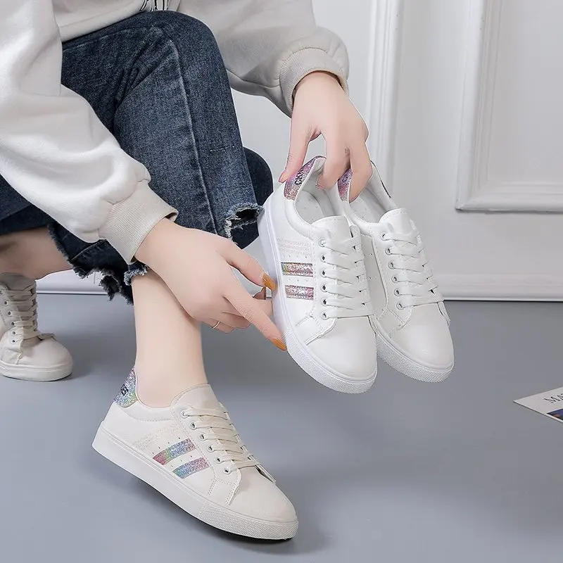 White Shoes for Women Spring 2021 Casual round Toe Low-Top Low Heel Lace up Students' Flat Skateboard Shoes
White Shoes for Women Spring 2021 Casual round Toe Low-Top Low Heel Lace up Students' Flat Skateboard Shoes