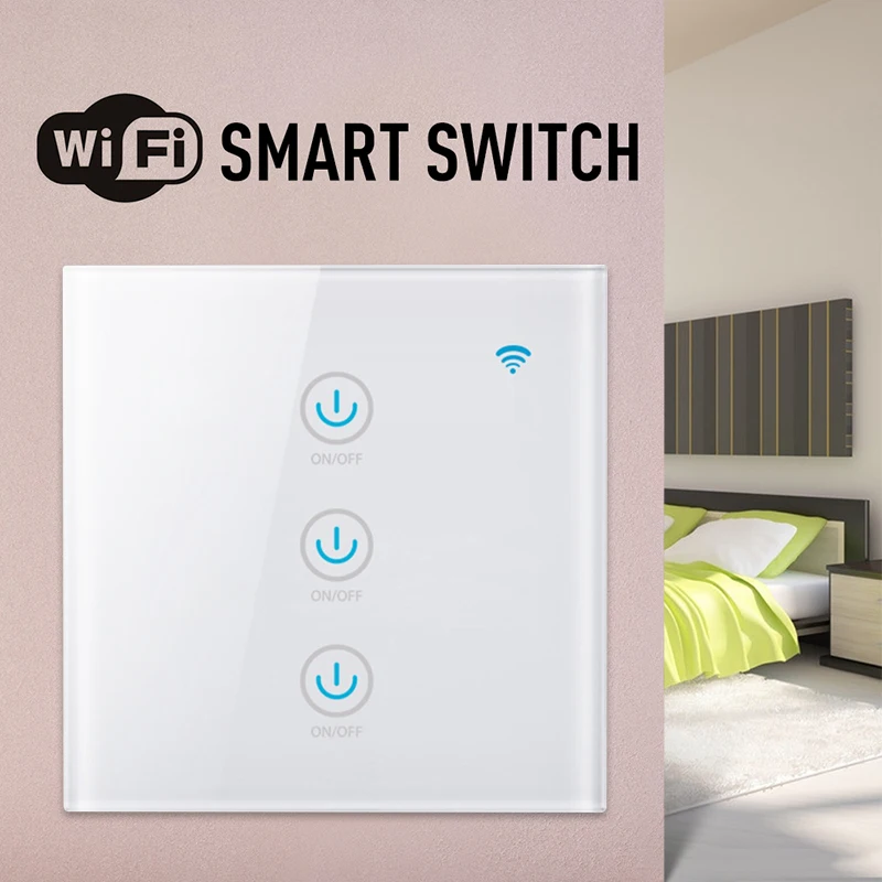 Tuya Smart Home Smart Switch WiFi Smart Home Switch Panel Smart Switch European Standard 3 Way Control WiFi Smart Switch Panel
Tuya Smart Home Smart Switch WiFi Smart Home Switch Panel Smart Switch European Standard 3 Way Control WiFi Smart Switch Panel
