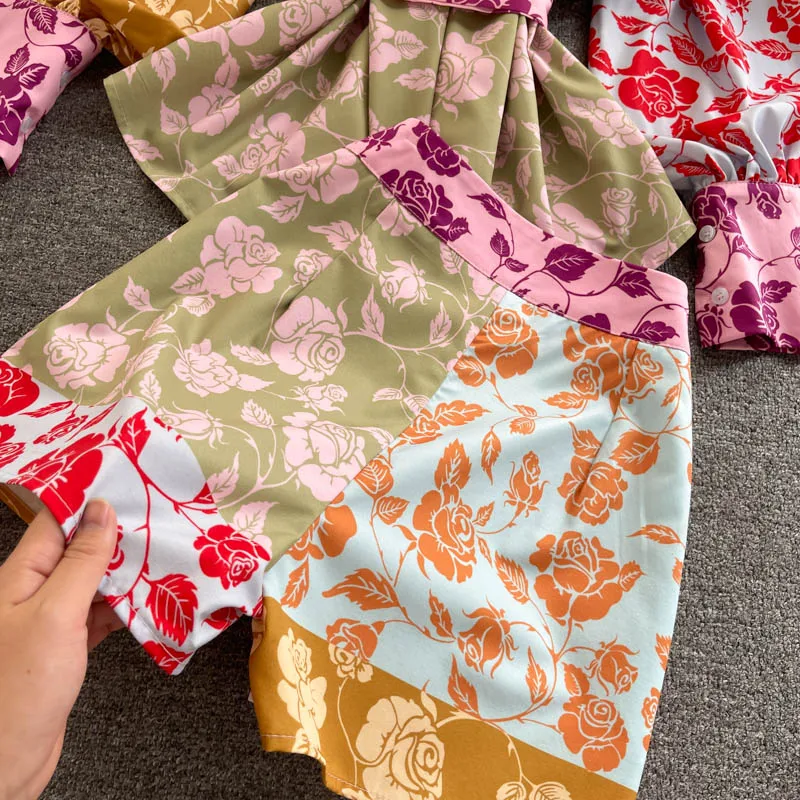 New Spring Summer Women Sets Vintage Flowers Print Lantern Sleeve Loose Shirt And Wide Leg Shorts Two Piece Set
New Spring Summer Women Sets Vintage Flowers Print Lantern Sleeve Loose Shirt And Wide Leg Shorts Two Piece Set