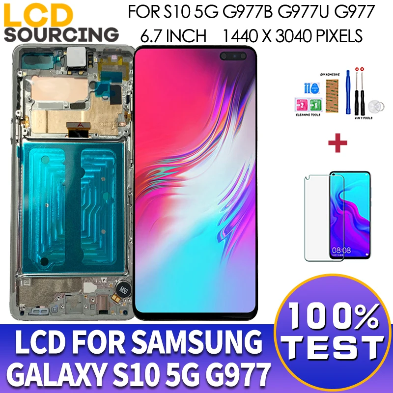 6 7 "для Samsung Galaxy S10 5G ЖК дисплей сенсорный экран дигитайзер сборка для G977B G977U G977N