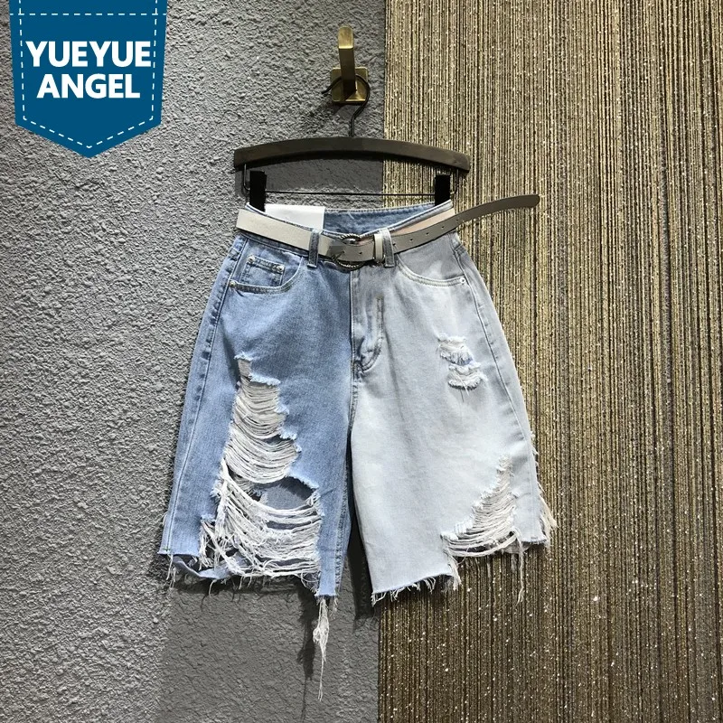 Hole Ripped Short Jeans Women Summer High Waist Straight Tassel Knee Length Shorts Sweet Casual Thin Denim Shorts Female S-XL
Hole Ripped Short Jeans Women Summer High Waist Straight Tassel Knee Length Shorts Sweet Casual Thin Denim Shorts Female S-XL