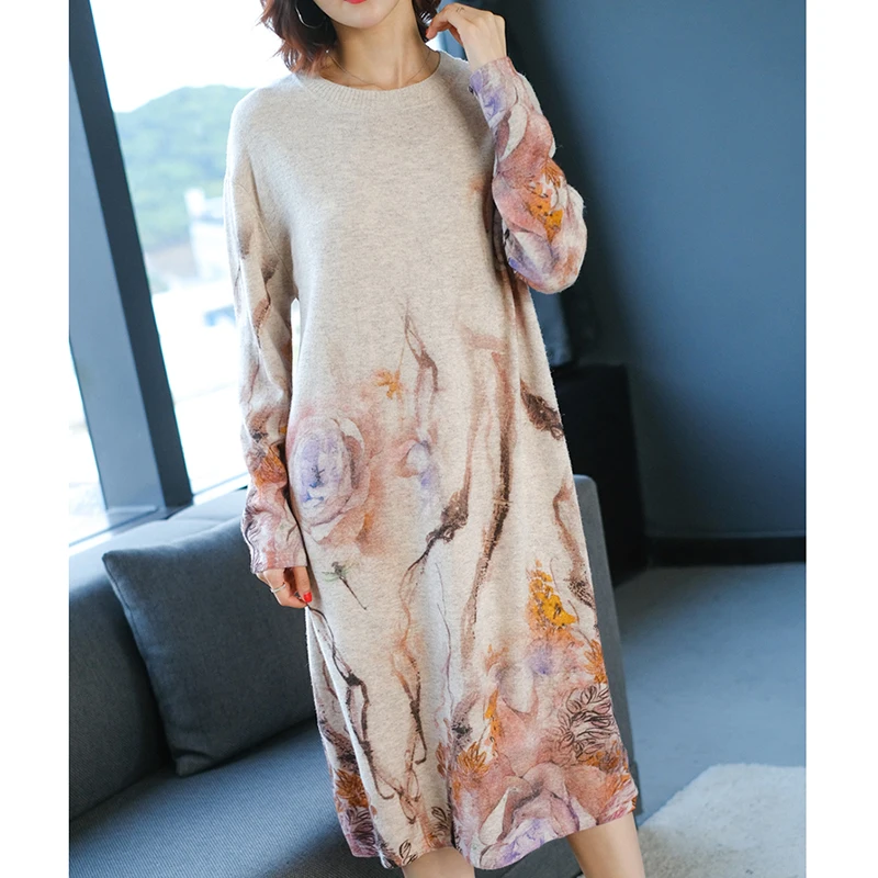 New Winter Vintage Casual Knitting O-Neck Sweaters Autumn Plus Size Long Sleeve Midi Dresses Women Elegant Bodycon Warm Sweaters 
New Winter Vintage Casual Knitting O-Neck Sweaters Autumn Plus Size Long Sleeve Midi Dresses Women Elegant Bodycon Warm Sweaters