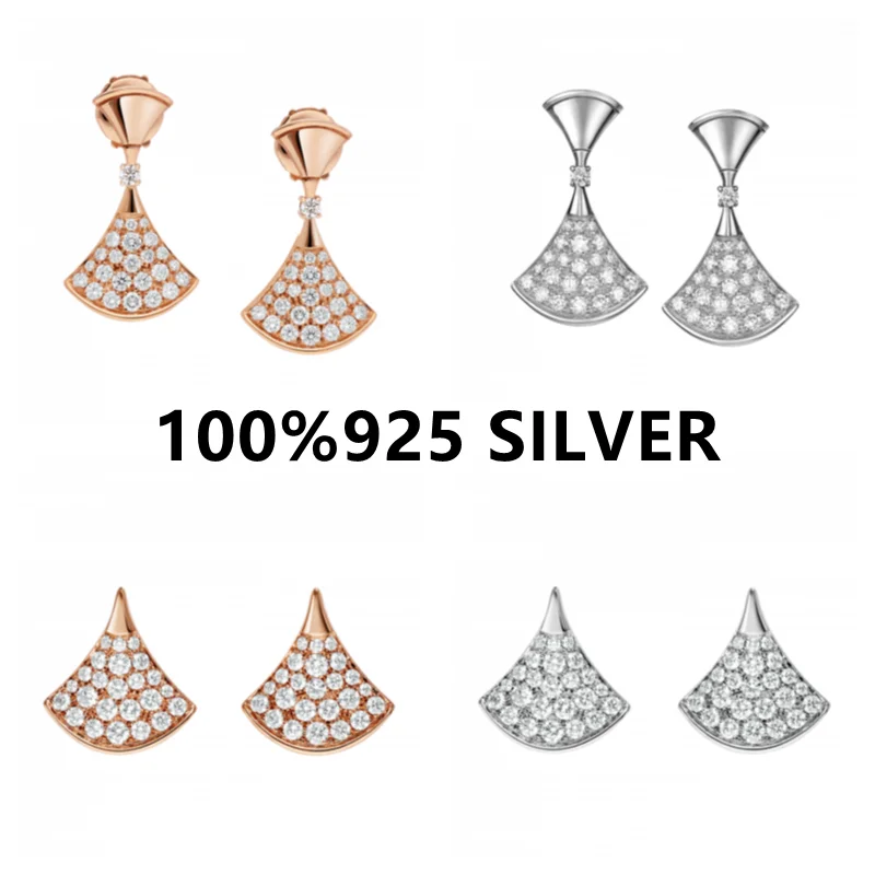 Tik Tok Same Style 925 sterling silver diamond fan-shaped earrings ladies fashion small skirt earrings luxury high-end jewelry
Tik Tok Same Style 925 sterling silver diamond fan-shaped earrings ladies fashion small skirt earrings luxury high-end jewelry