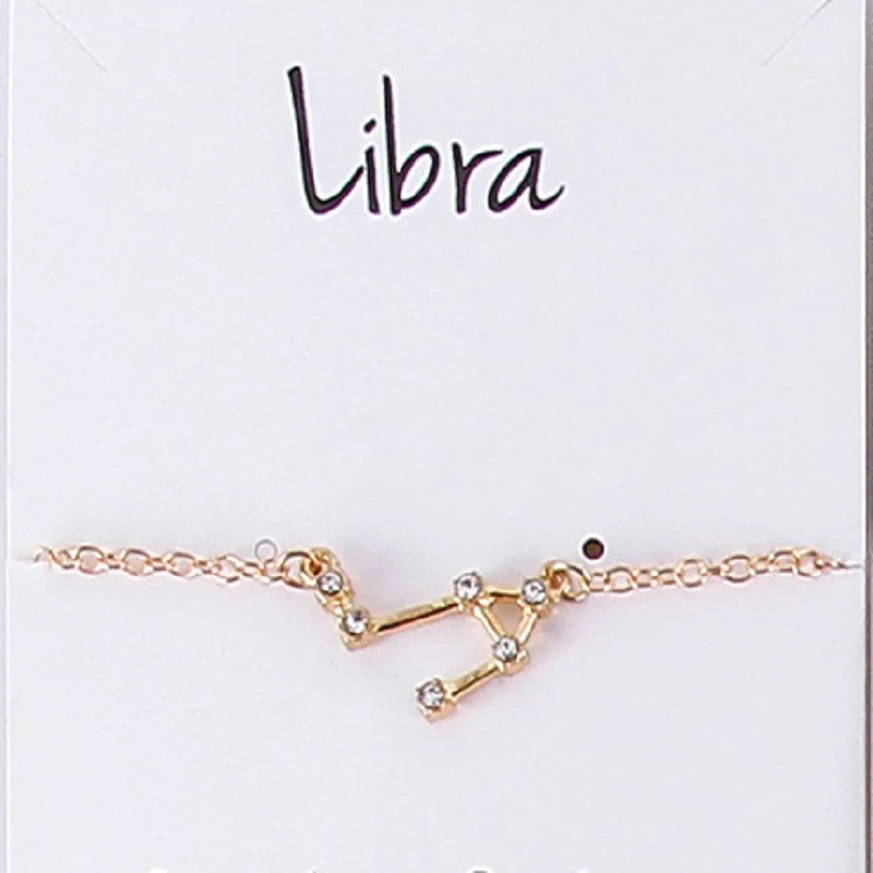 Ladies Nameplate Jewelry Diamond 12 Constellation Bracelet Europe and America Hot Diamond 12 Constellation Card Bracelet