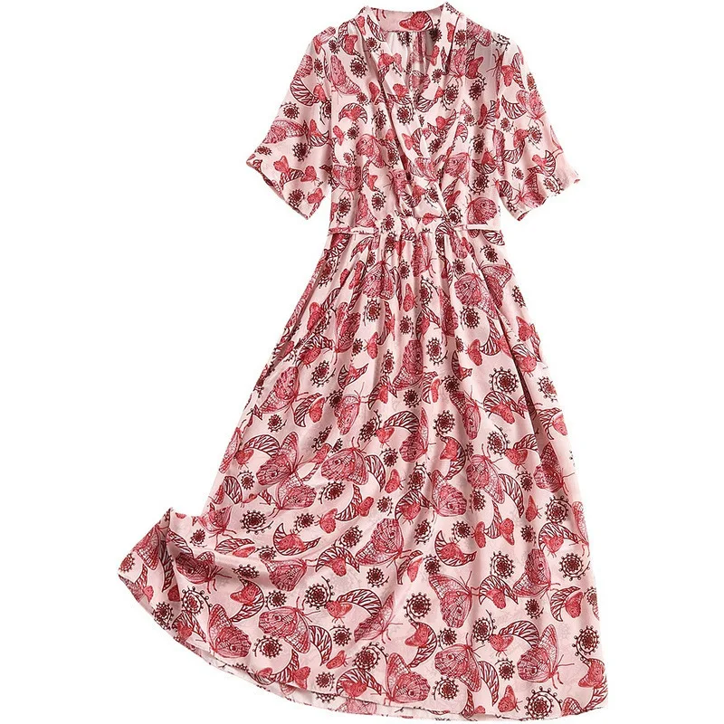 Summer Spring Vintage 100% Real Silk Dress Women Clothes 2020 Korean Print Slim Belt Dresses Elegant Ladies Office Vestidos
Summer Spring Vintage 100% Real Silk Dress Women Clothes 2020 Korean Print Slim Belt Dresses Elegant Ladies Office Vestidos
