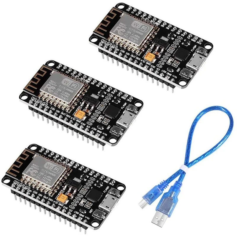3Pcs ESP8266 CP2102 ESP-12E Internet WiFi Development Board Open Source Serial Wireless Module + USB Cable
3Pcs ESP8266 CP2102 ESP-12E Internet WiFi Development Board Open Source Serial Wireless Module + USB Cable