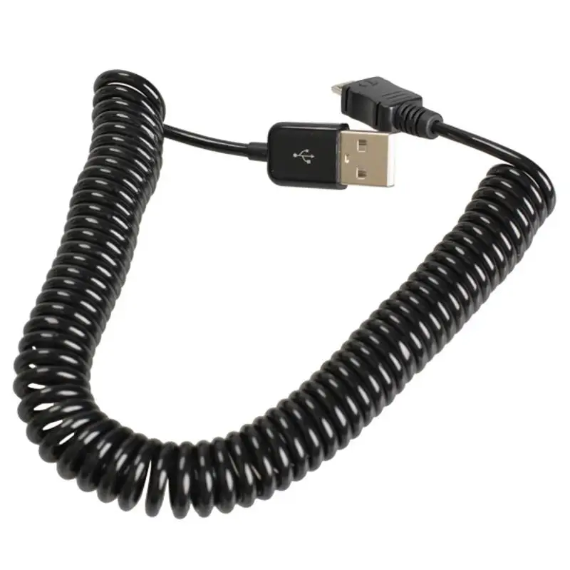 Спиральный USB 2 0 A папа к Micro B 5Pin адаптер пружинный кабель | Электроника