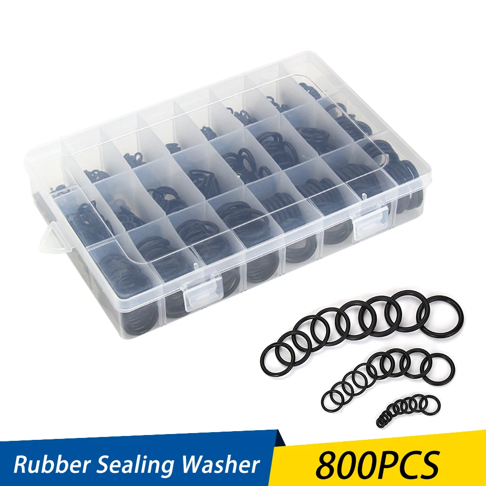 800Pcs Rubber Grommet O-Ring Oil Resistance O-Ring Washer Seals Assortment Kit 24 Different Sizes With Plactic Box Kit Set
800Pcs Rubber Grommet O-Ring Oil Resistance O-Ring Washer Seals Assortment Kit 24 Different Sizes With Plactic Box Kit Set