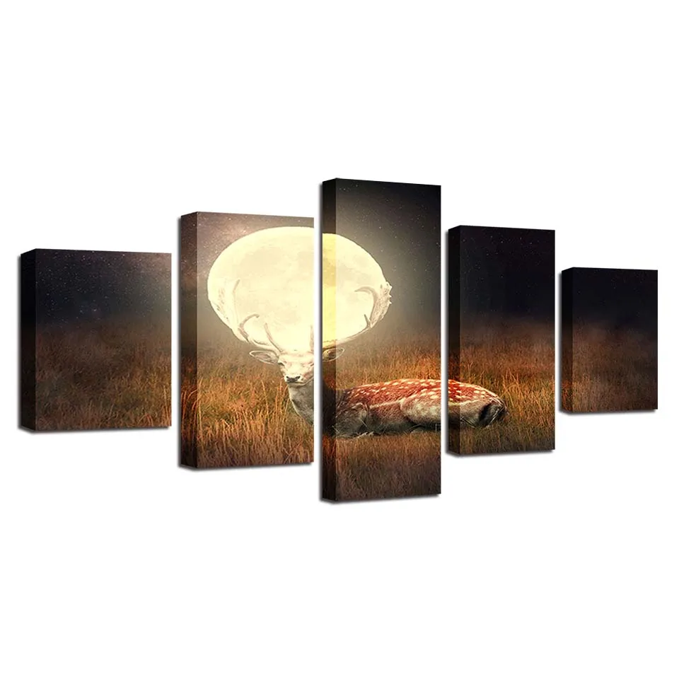 Wall Art Canvas Painting HD Prints Home Decoration 5 Pieces Sika Deer Modular Moon Landscape Pictures For Bedroom Artwork Poster
Wall Art Canvas Painting HD Prints Home Decoration 5 Pieces Sika Deer Modular Moon Landscape Pictures For Bedroom Artwork Poster