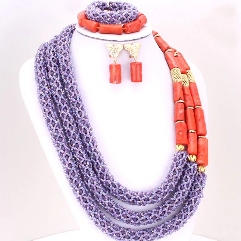 4ujewelry African Bridal Jewelry Sets Nigerian Original Coral Beads Necklace Set Purple and Orange
4ujewelry African Bridal Jewelry Sets Nigerian Original Coral Beads Necklace Set Purple and Orange