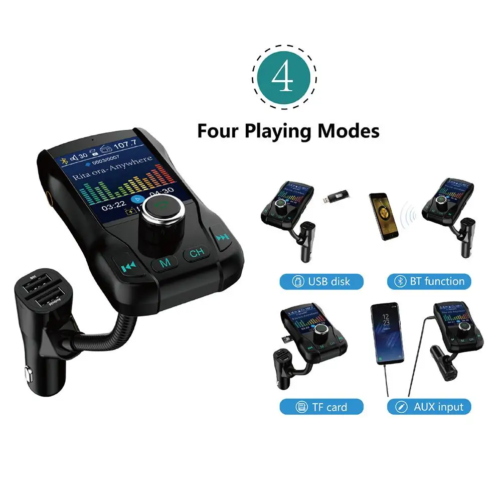 Автомобильный комплект громкой связи, беспроводной Bluetooth MP3-плеер с ЖК-дисплеем дюйма, автомобильный FM-передатчик с двумя USB, быстрая зарядка...
Автомобильный комплект громкой связи, беспроводной Bluetooth MP3-плеер с ЖК-дисплеем дюйма, автомобильный FM-передатчик с двумя USB, быстрая зарядка...