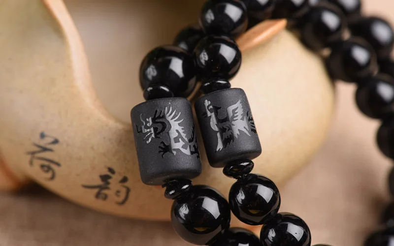 12MM/10MM Immitation Obsidian Dragon Phoenix Natural Stone Beaded Black Bracelet For Lovers Luck Bangle Transfer Jewelry Gift
12MM/10MM Immitation Obsidian Dragon Phoenix Natural Stone Beaded Black Bracelet For Lovers Luck Bangle Transfer Jewelry Gift