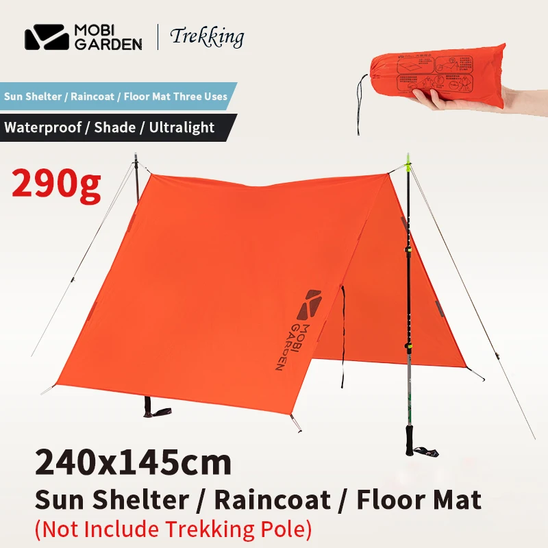 MOBI GARDEN 3 In 1 Sun Shelter Outdoor Camping 290g Ultralight 20D Nylon Multi-function 240*145cm Raincoat Floor Mat Hiking
MOBI GARDEN 3 In 1 Sun Shelter Outdoor Camping 290g Ultralight 20D Nylon Multi-function 240*145cm Raincoat Floor Mat Hiking