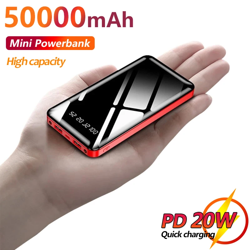 50000mAh Mini Power Bank Mobile Power Bank with Digital Display One-way Fast Charger Outdoor Portable External Battery Charger
50000mAh Mini Power Bank Mobile Power Bank with Digital Display One-way Fast Charger Outdoor Portable External Battery Charger